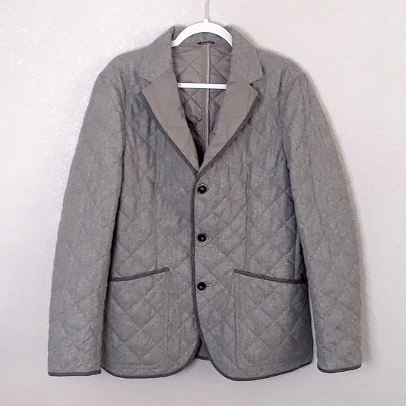 Casablanca Other - Casablanca 100% Wool Gray Quilt Blazer Jacket - size 52 EU Large, EUC Made Italy